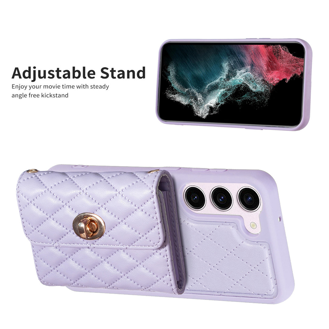 BF21-Style Cell Phone Cover for Samsung Galaxy S23 PU Leather TPU Phone Case with Card Holder Strap BF21-Style Cell Phone Cover for Samsung Galaxy S23 PU Leather TPU Phone Case with Card Holder Strap